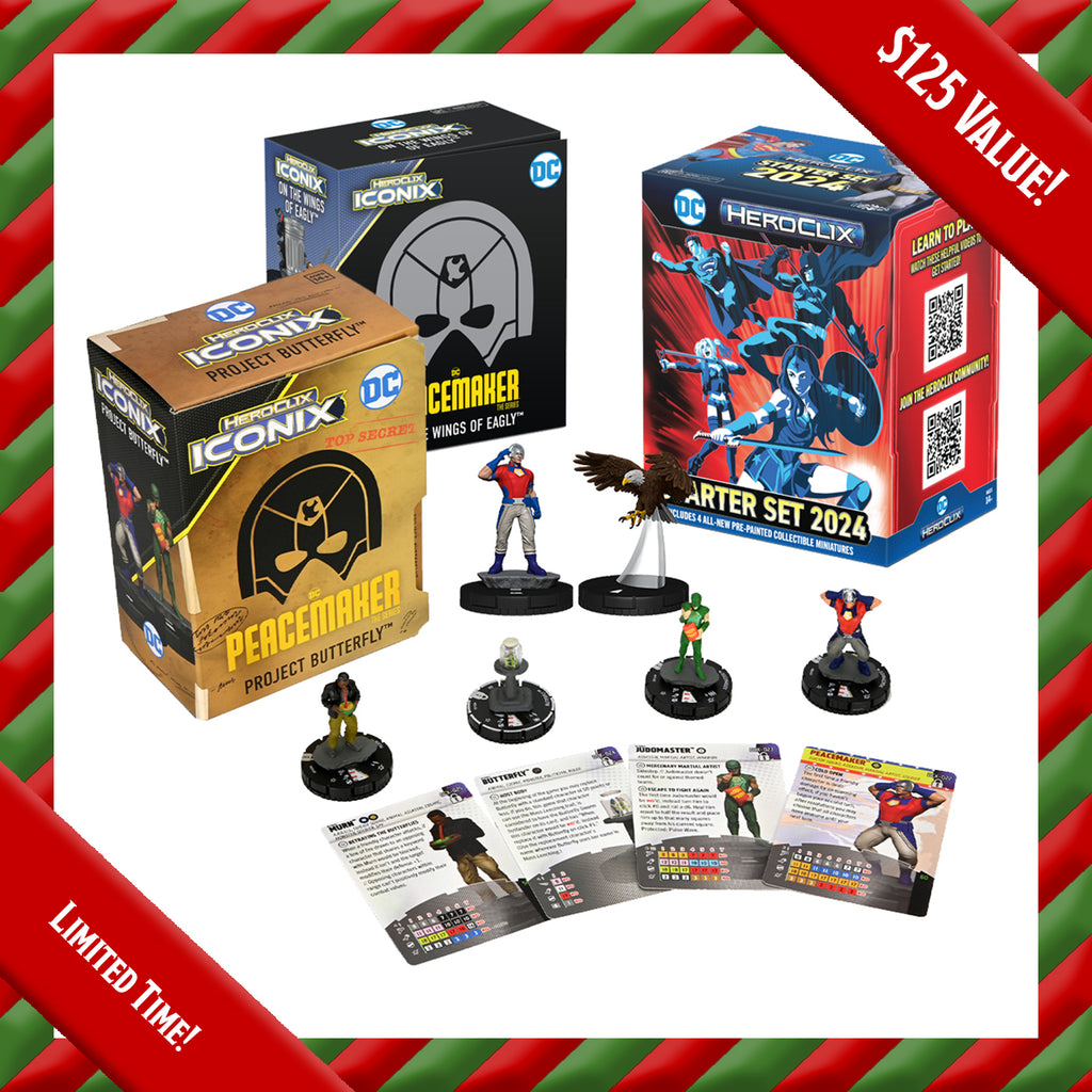 DC HeroClix - Peacemaker Iconix & 2024 Starter Set Bundle
