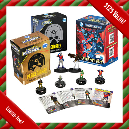 DC HeroClix - Peacemaker Iconix & 2024 Starter Set Bundle