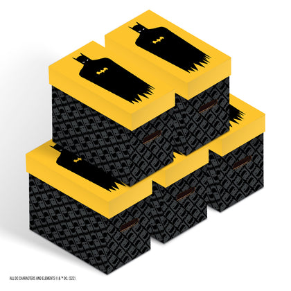 DC Comics Short Comic Book Storage Box: Batman Cape & Cowl (Bundle of 5)