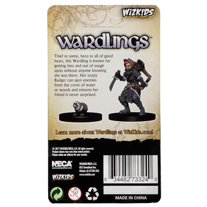 WizKids Wardlings Painted Miniatures: Girl Rogue & Badger - 2
