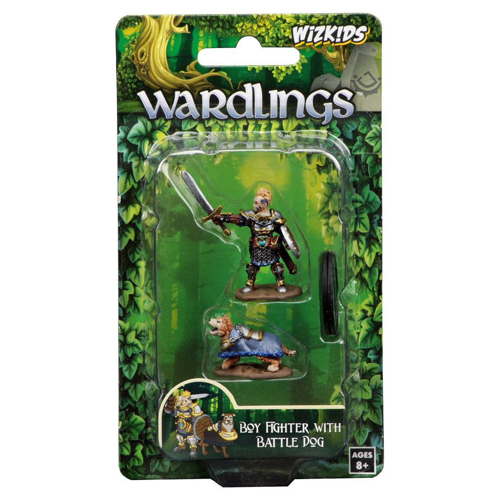 WizKids Wardlings RPG Figures: Boy Fighter & Battle Dog