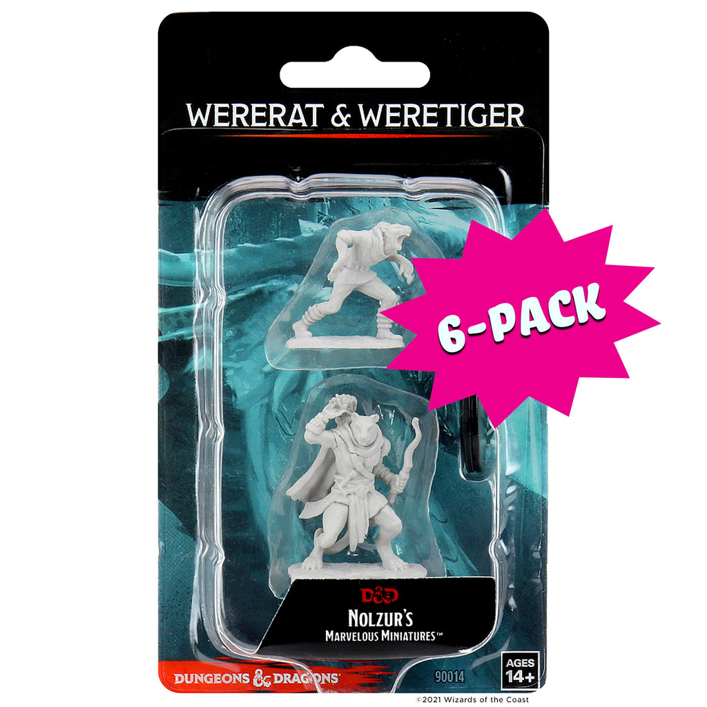 D&D Nolzur's Marvelous Miniatures - Wererat & Weretiger (Bundle of 6)