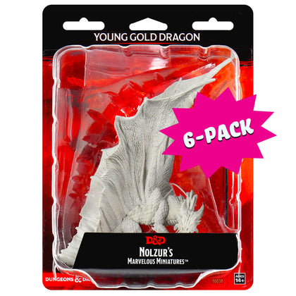 D&D Nolzur's Marvelous Miniatures: Young Gold Dragon (Bundle of 6)