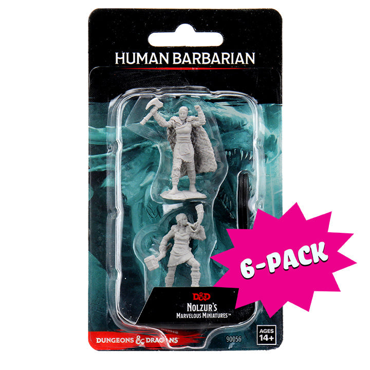 D&D Nolzur's Marvelous Miniatures - Female Human Barbarian (Bundle of 6)