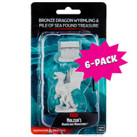 D&D Nolzur's Marvelous Miniatures: Bronze Dragon Wyrmling & Pile of Sea found Treasure (Bundle of 6)