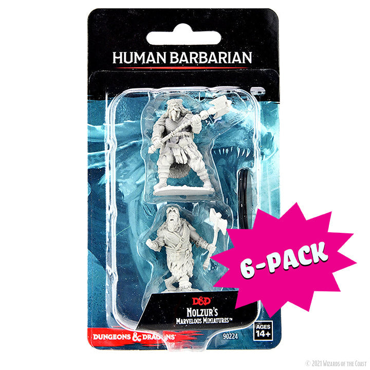 D&D Nolzur's Marvelous Miniatures: Human Barbarian Male (Bundle of 6)