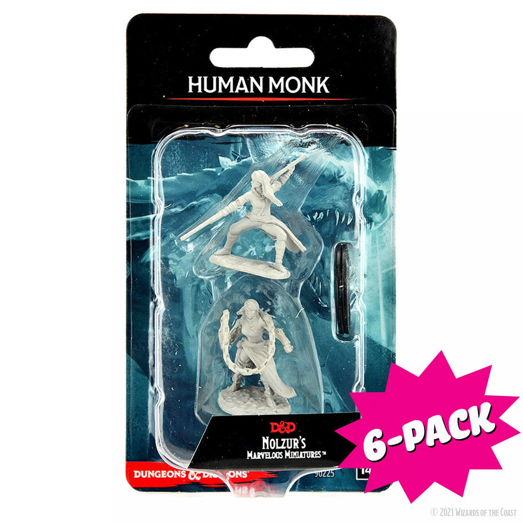D&D Nolzur's Marvelous Miniatures: Human Monk  Female (Bundle of 6)