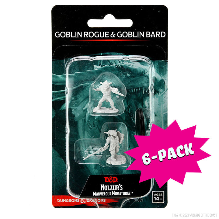 D&D Nolzur's Marvelous Miniatures: Male Goblin Rogue & Female Goblin Bard (Bundle of 6)