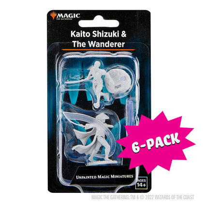 Magic: The Gathering Unpainted Miniatures - Kaito Shizuki & The Wanderer (Bundle of 6)