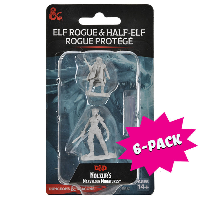 D&D Nolzur's Marvelous Miniatures: Elf Rogue & Half-Elf Rogue Protégé (Bundle of 6)