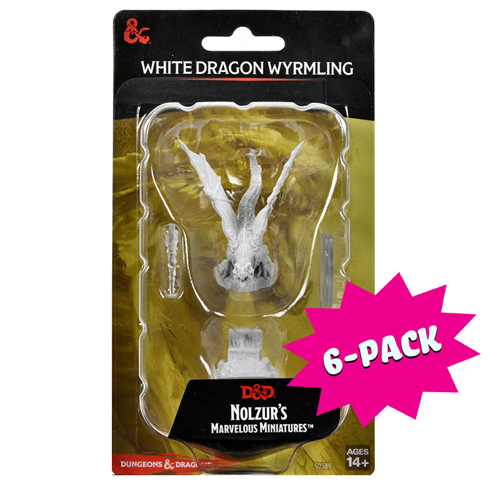 D&D Nolzur's Marvelous Miniatures: White Dragon Wyrmling (Bundle of 6)