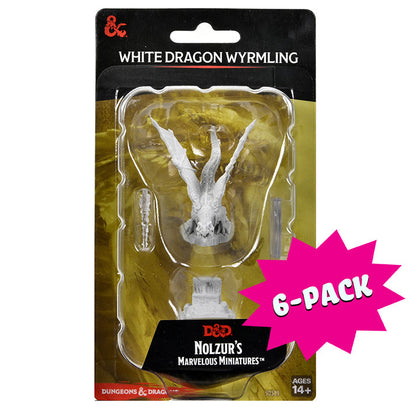 D&D Nolzur's Marvelous Miniatures: White Dragon Wyrmling (Bundle of 6)