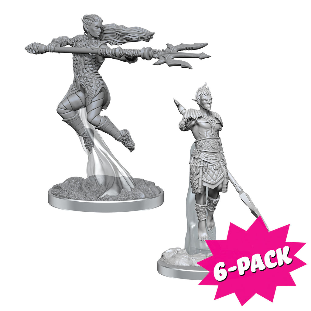 D&D Nolzur's Marvelous Miniatures: Sea Elf Fighters (Bundle of 6)