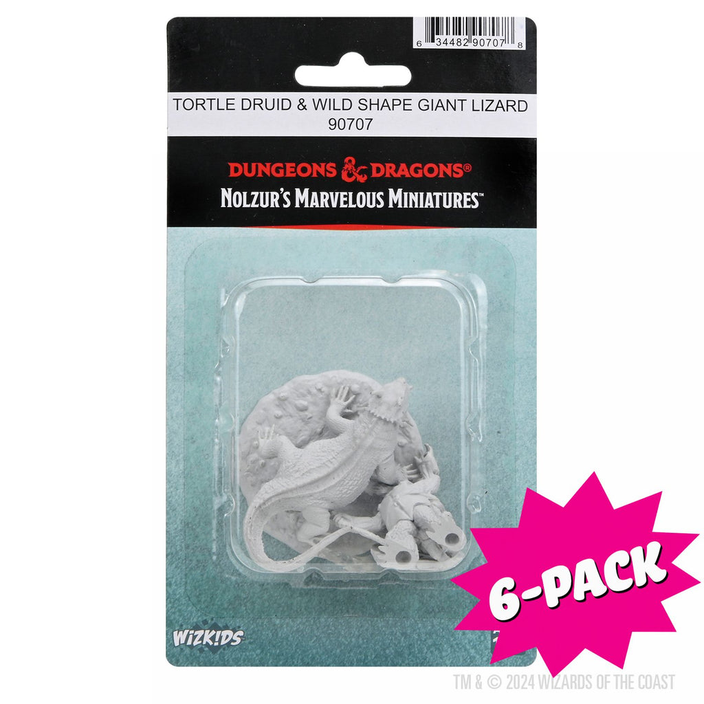 D&D Nolzur's Marvelous Miniatures: Tortle Druid & Wild Shape Giant Lizard (Bundle of 6)