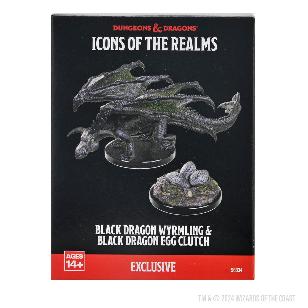 D&D Icons of the Realms: Black Dragon Wyrmling & Black Dragon Egg Clutch Exclusive Miniature