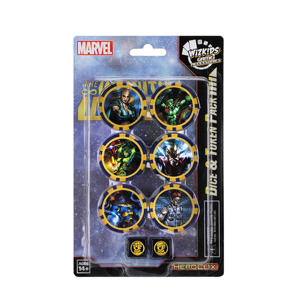 Marvel HeroClix: Avengers 60th Anniversary Würfel & Token Set | 6 Spielsteine + 2 Custom Würfel