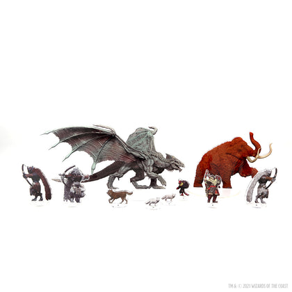 D&D Idols of the Realms: Icewind Dale Rime of the Frostmaiden - Young Adult White Dragon - 2D Set - 3