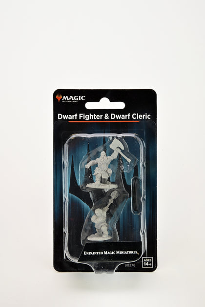 Magic: the Gathering Unpainted Miniatures: Dwarf Fighter & Dwarf Cleric - 1