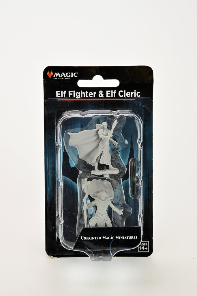 Magic: the Gathering Unpainted Miniatures: Elf Fighter & Elf Cleric