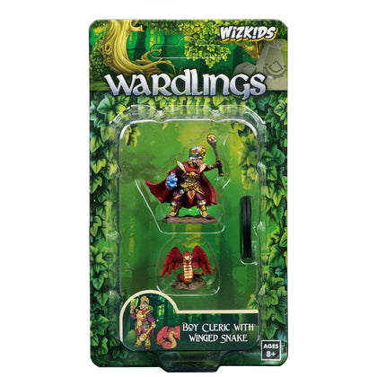 WizKids Wardlings RPG Figures: Boy Cleric & Winged Snake - 1