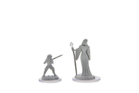 Critical Role Unpainted Miniatures: Human Wizard Female & Halfling Holy Warrior Female