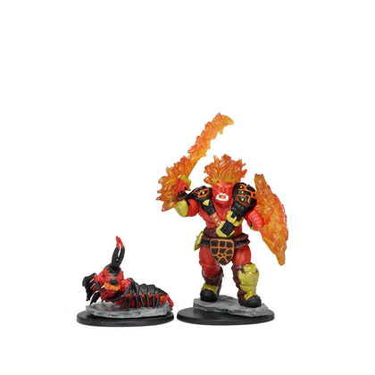 Wizkids Wardlings Painted Miniatures: Fire Orc & Fire Centipede - 3