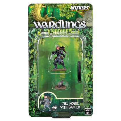 WizKids Wardlings Painted Miniatures: Girl Rogue & Badger - 1