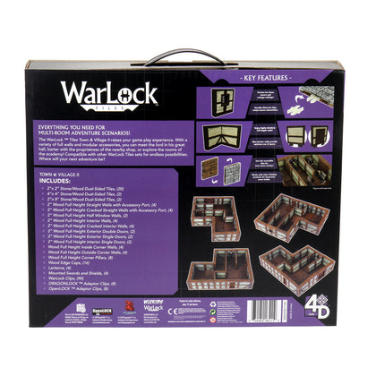 WarLock Tiles: Base Set - Town & Village II - Full Height Plaster Walls - 2