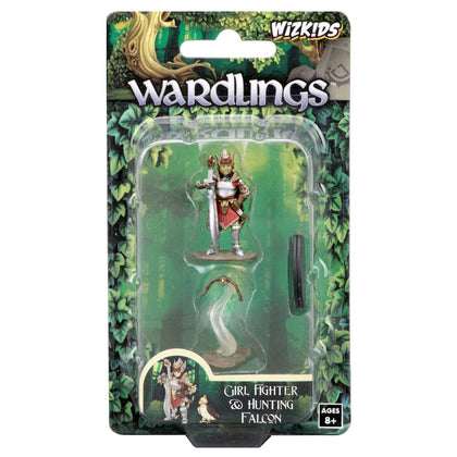 WizKids Wardlings RPG Figures: Girl Fighter & Hunting Falcon - 1