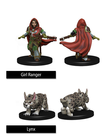 WizKids Wardlings Painted Miniatures: Girl Ranger & Lynx - 3