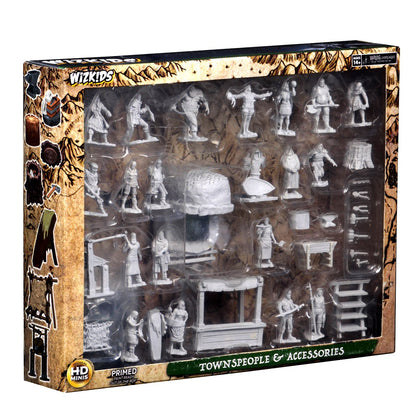 BACK-ORDER - WizKids Deep Cuts: Townspeople & Accessories Unpainted Miniatures, Multi-Colored - 1