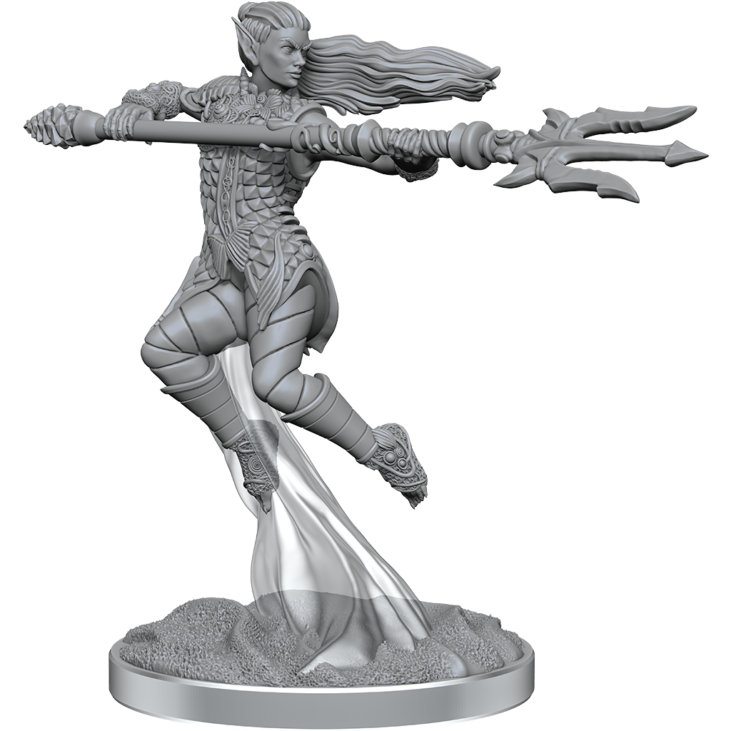 D&D Nolzur's – Miniature Elf Female Druid – 2 Figurines Haut/Bas Niveau – Apprêtées – Prêtes à Peindre – Wizkids