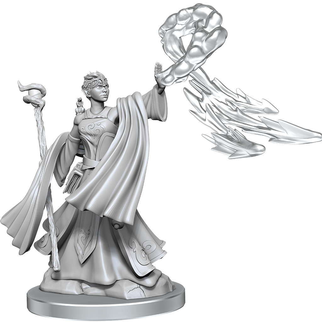 D&D Frameworks: Elf Wizard Female - Unpainted and Unassembled