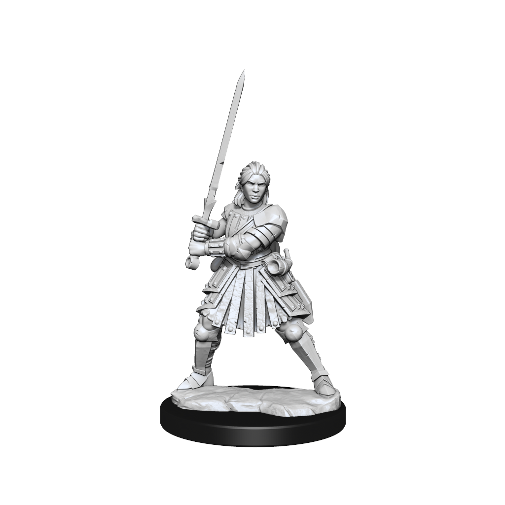 Nolzur's Marvelous Miniatures: Unpainted Human Female Fighter – D&D Miniature, Pre-Primed, Highly Detailed - View #12