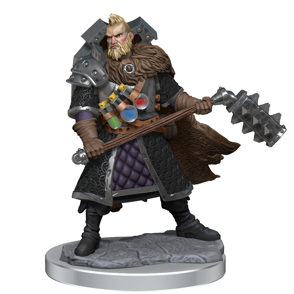 Wizkids D&D Frameworks – Humano Warlock – Miniatura Masculina Sin Montar Y Sin Imprimar – HIPS – Personalizable