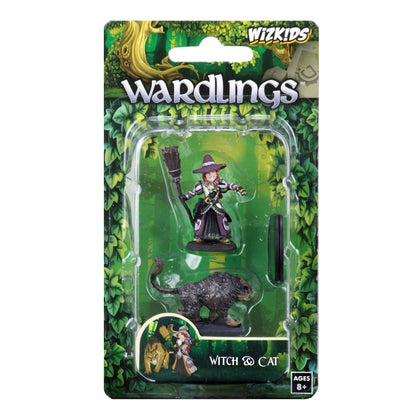 WizKids Wardlings Painted RPG Figures: Girl Witch & Witch's Cat - 1