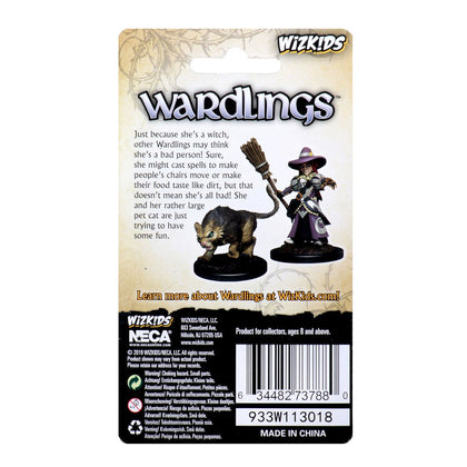 WizKids Wardlings Painted RPG Figures: Girl Witch & Witch's Cat - 2