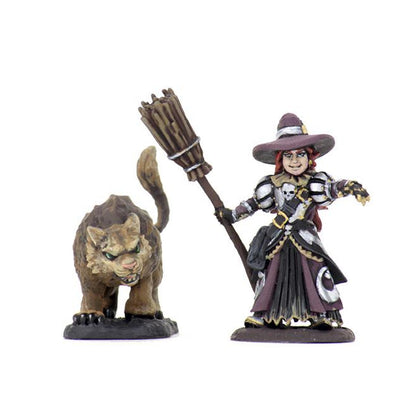 WizKids Wardlings Painted RPG Figures: Girl Witch & Witch's Cat - 3